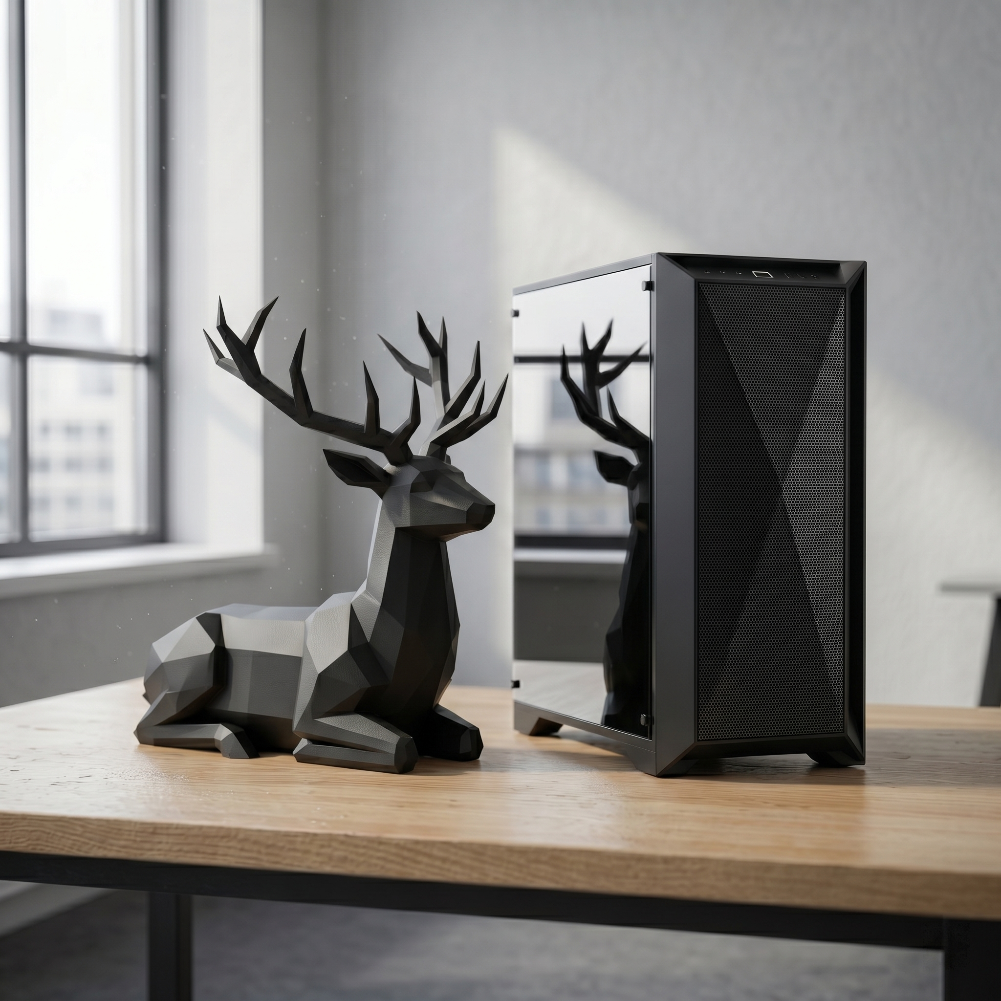 Adel - Geometrische Hirsch-Skulptur