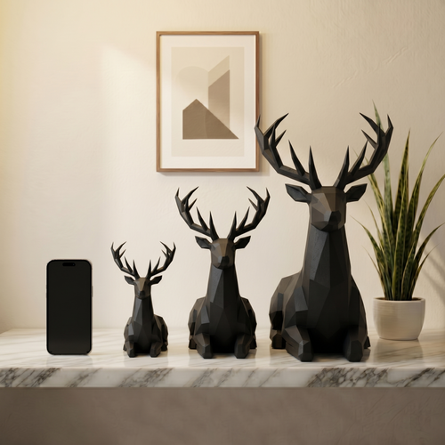 Adel - Geometrische Hirsch-Skulptur
