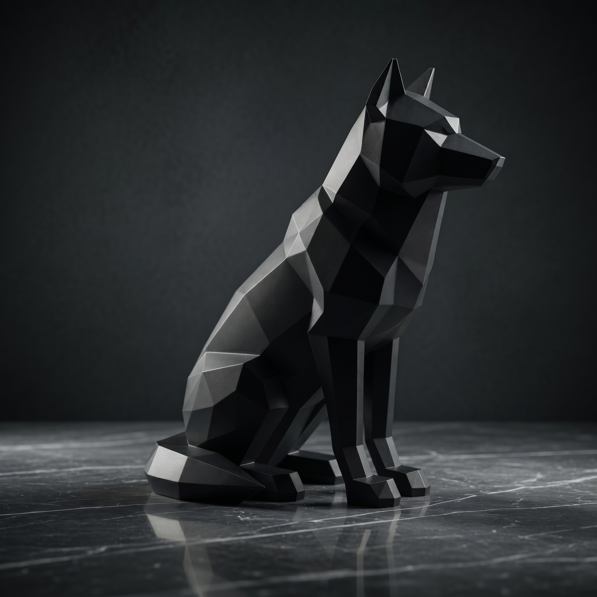 Alpha - Geometrische Wolf-Skulptur