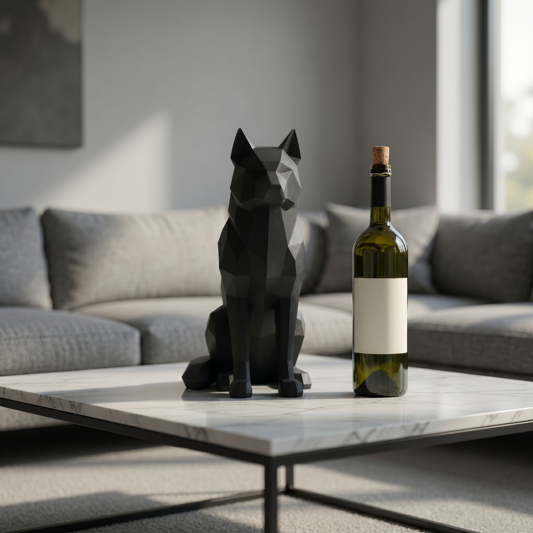 Alpha - Geometrische Wolf-Skulptur