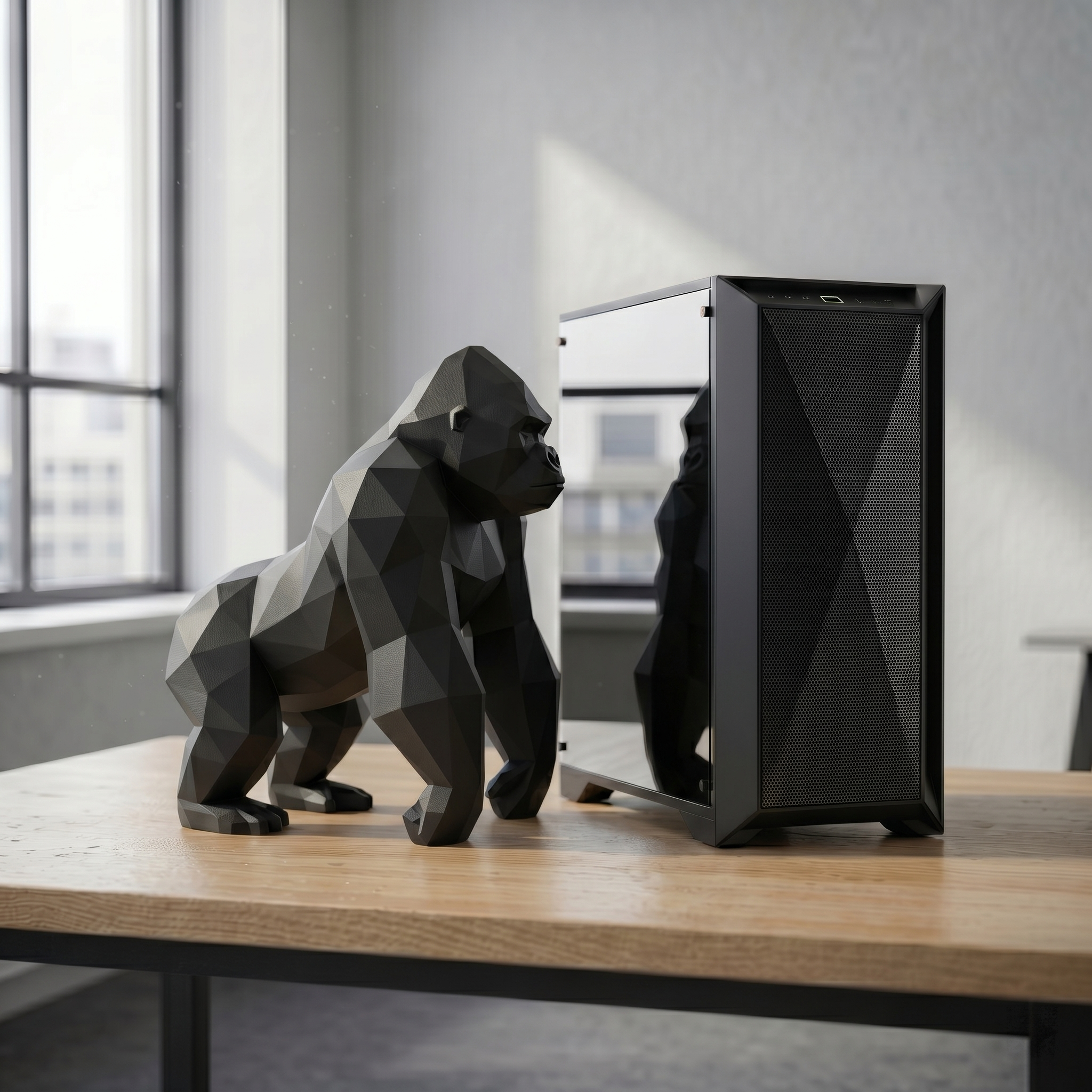 Koloss - Geometrische Gorilla-Skulptur