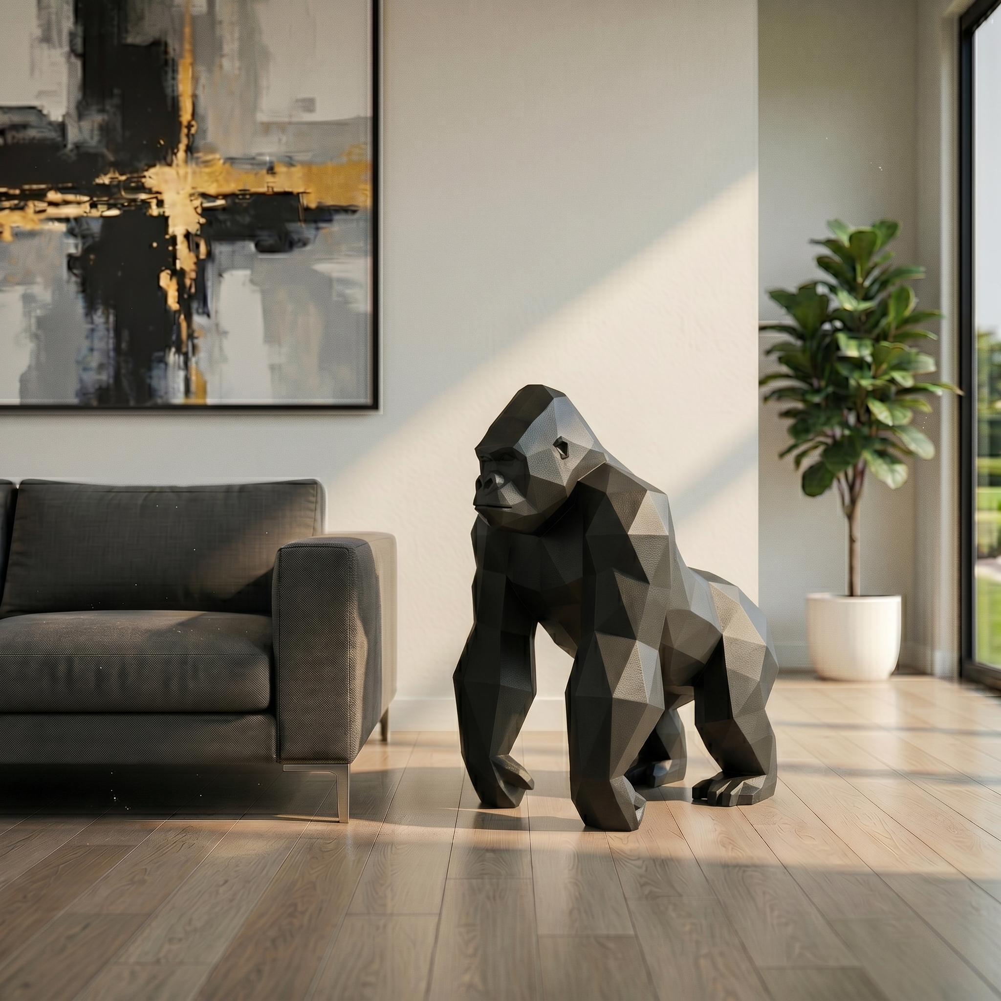 Koloss - Geometrische Gorilla-Skulptur