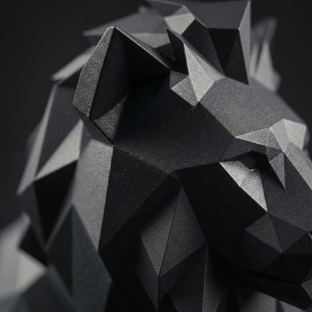 Regent - Geometrische Löwen-Skulptur